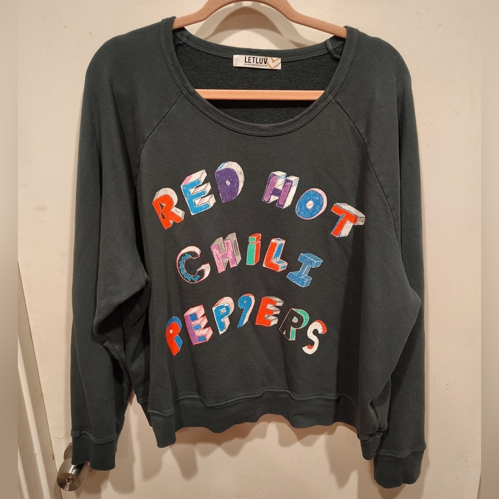 Letluv X Anthropologie Women's Red Hot Chili Peppers French Terry Sweatshirt XL